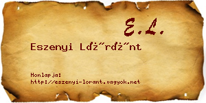 Eszenyi Lóránt névjegykártya